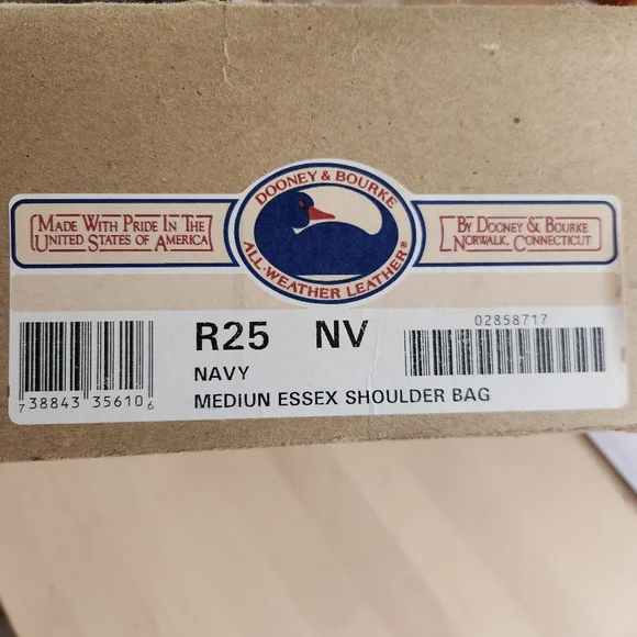 Vintage Dooney & Bourke R25 Navy Medium Essex Shoulder Bag - Picture 12 of 15